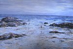 Painting: Children play on beach